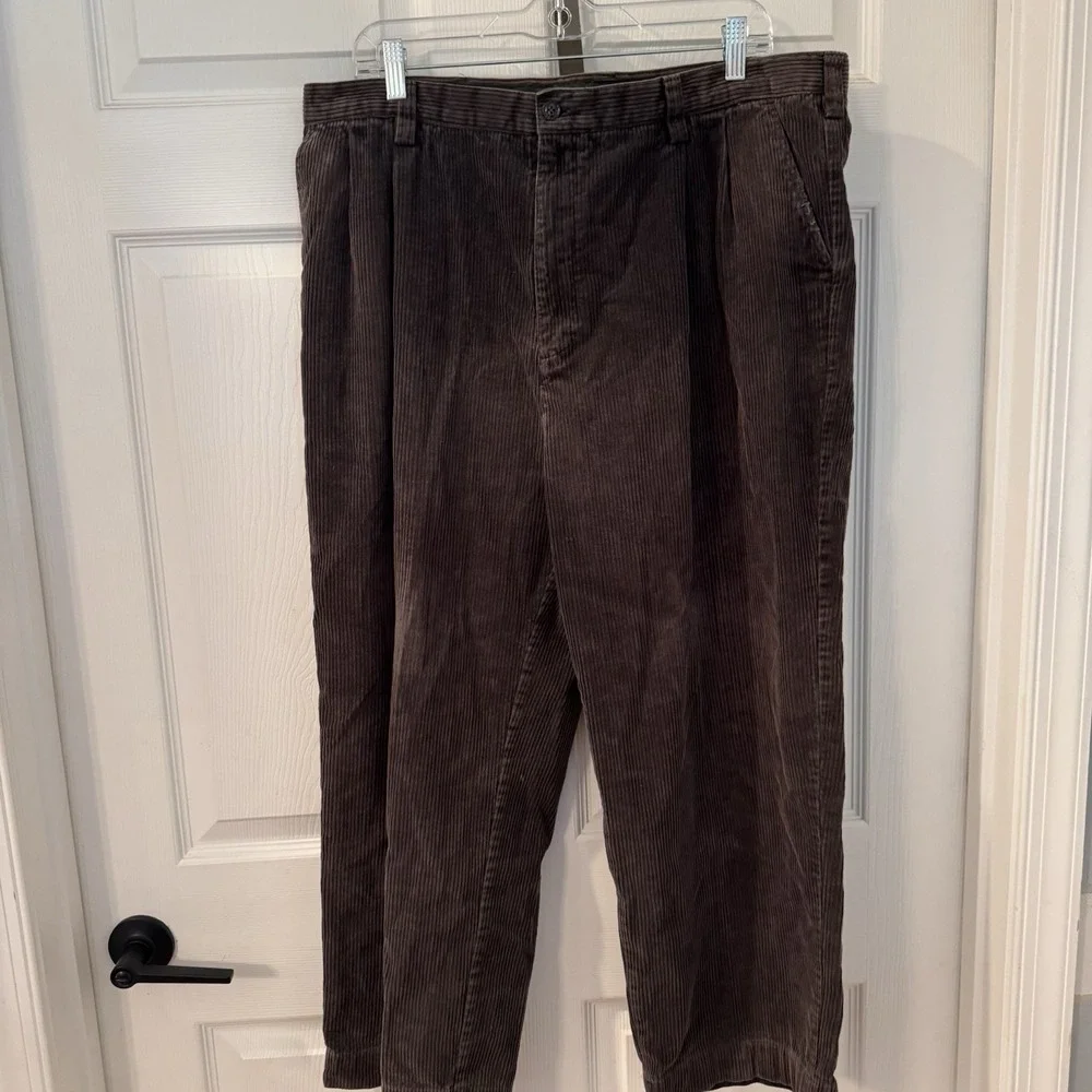 Croft & Barrow‎ Corduroy Pants Classic Fit Brown Casual Trousers 38x25